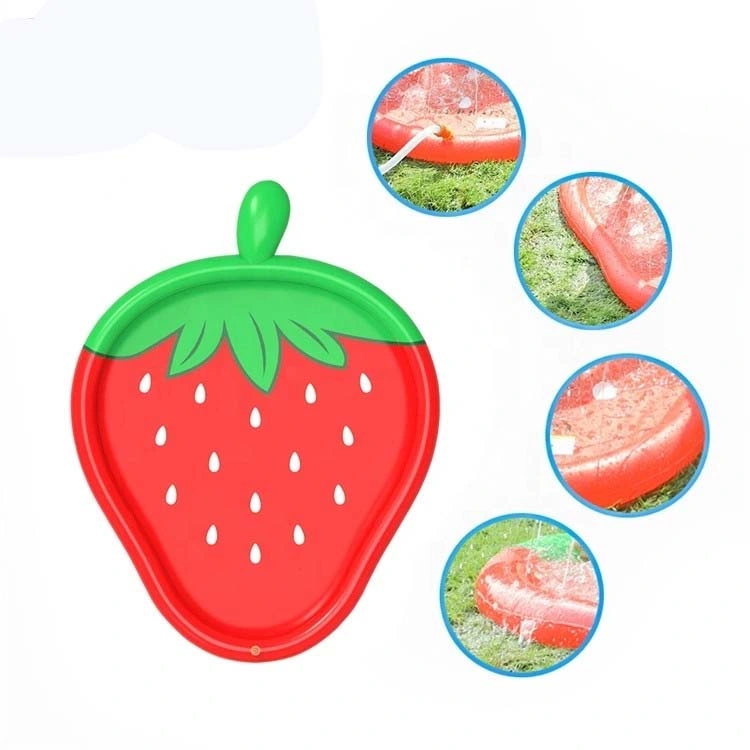 PVC Inflatable Strawberry Sprinkler Pad Water Splash Mat