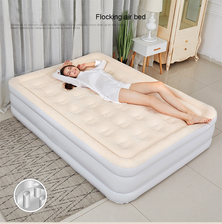 Factory Direct Price Electric Airbed with Built in Pump Fast Inflation Camping Inflatable Air Bed